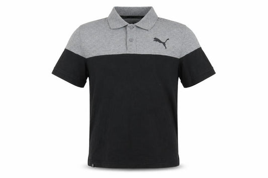 Puma Men's Black & Grey Colourblock Polo Shirt Size S