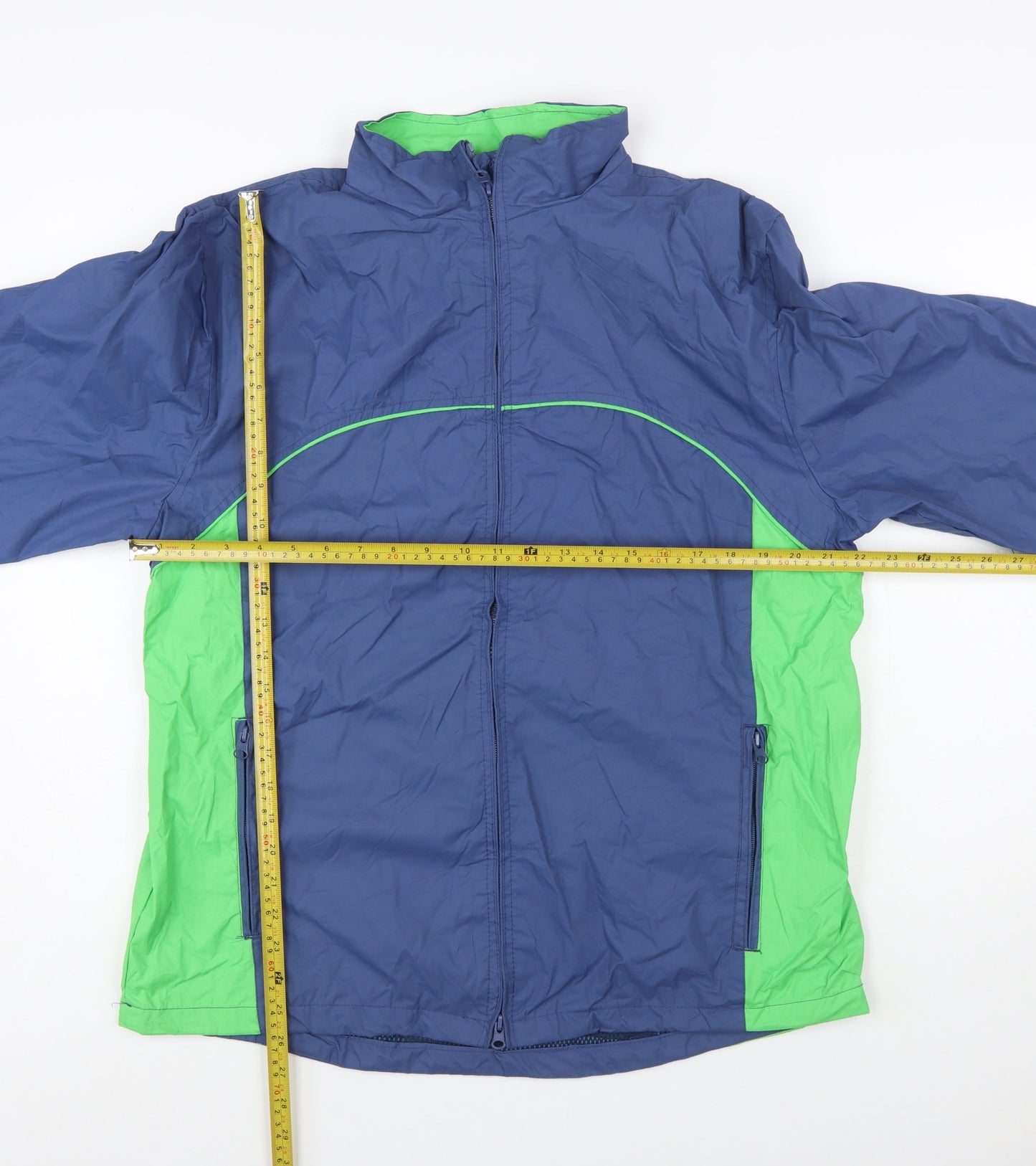 Power Promotions Men's Blue Green Windbreaker Jacket L Lightweight Outdoor