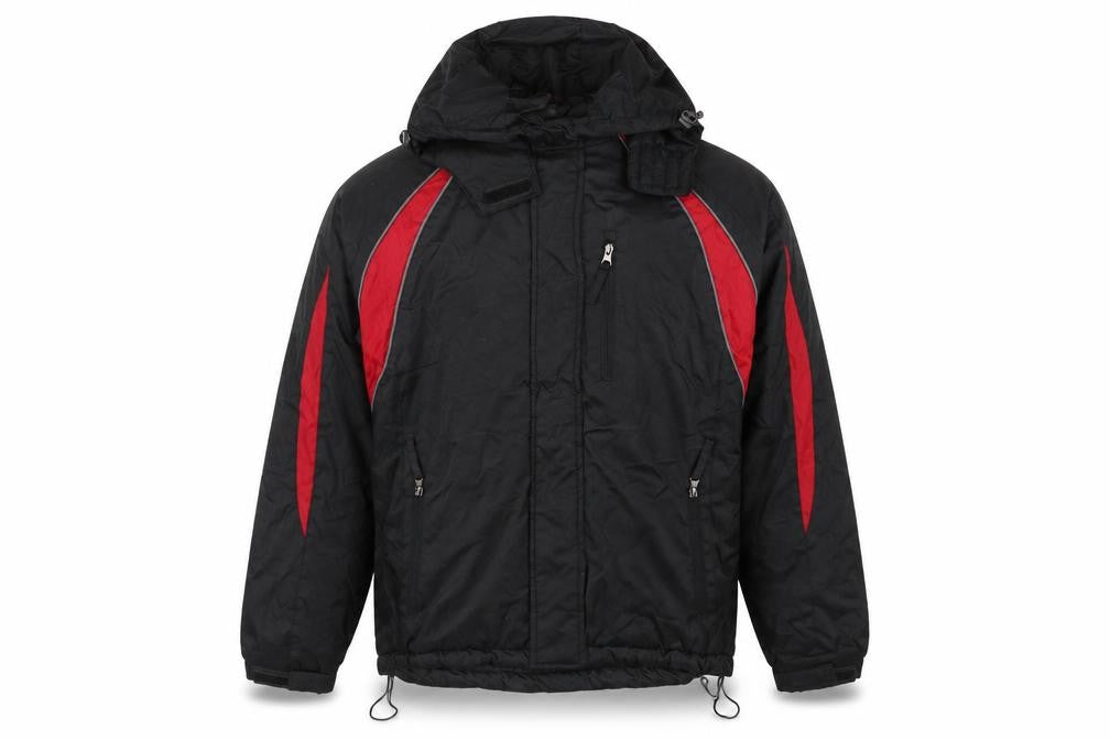 Spada Men's Black Red Motorcycle Jacket Hooded Lined Size M
