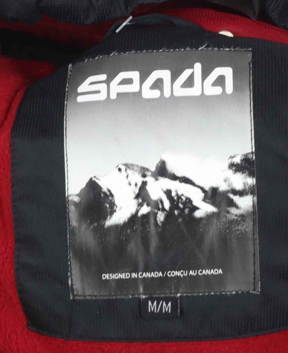 Spada Men's Black Red Motorcycle Jacket Hooded Lined Size M