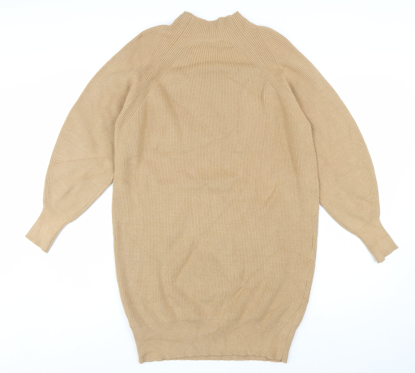 Phase Eight Women Beige XS Knit Jumper Dress High Neck