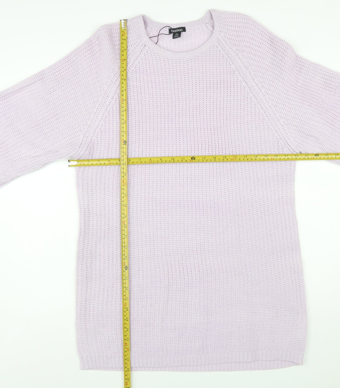 Boohoo Women’s Purple Long Sleeve Crew Neck Knit Jumper Size 16