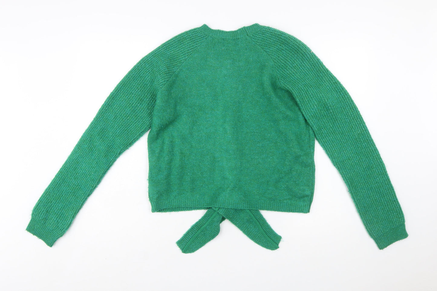 ASOS DESIGN Women Green Size 10 Crew Neck Button Front Cardigan
