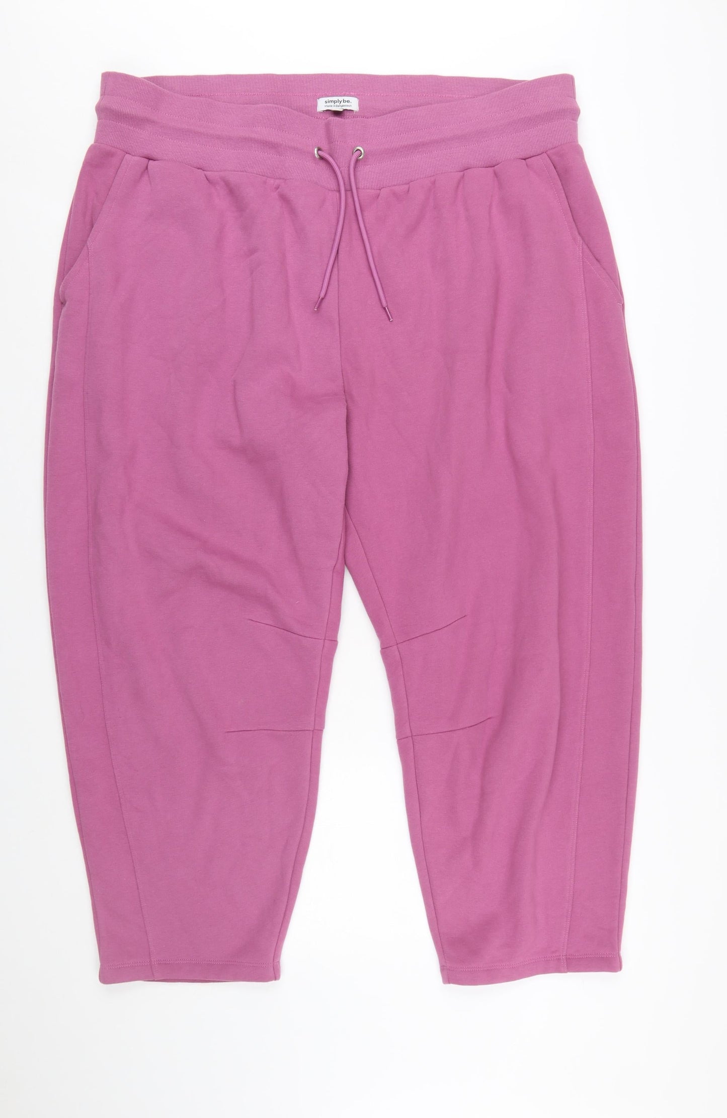 Simply Be Women’s Pink Cotton Jogger Trousers Size 24 Plus Fit