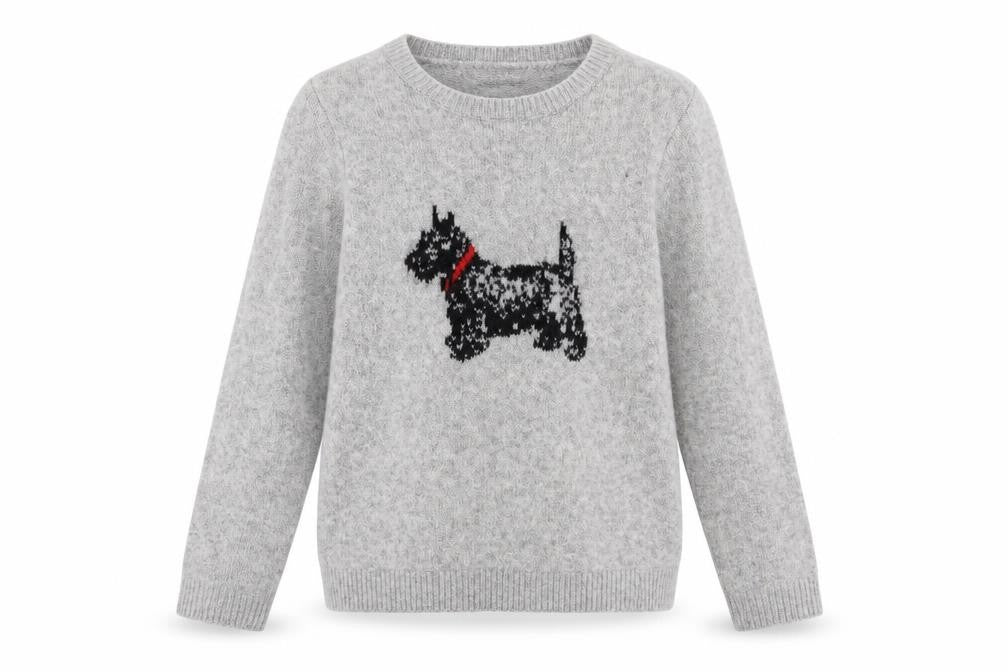 Cupcakes and Cashmere Women Grey L Pullover Dog Knit Jumper
