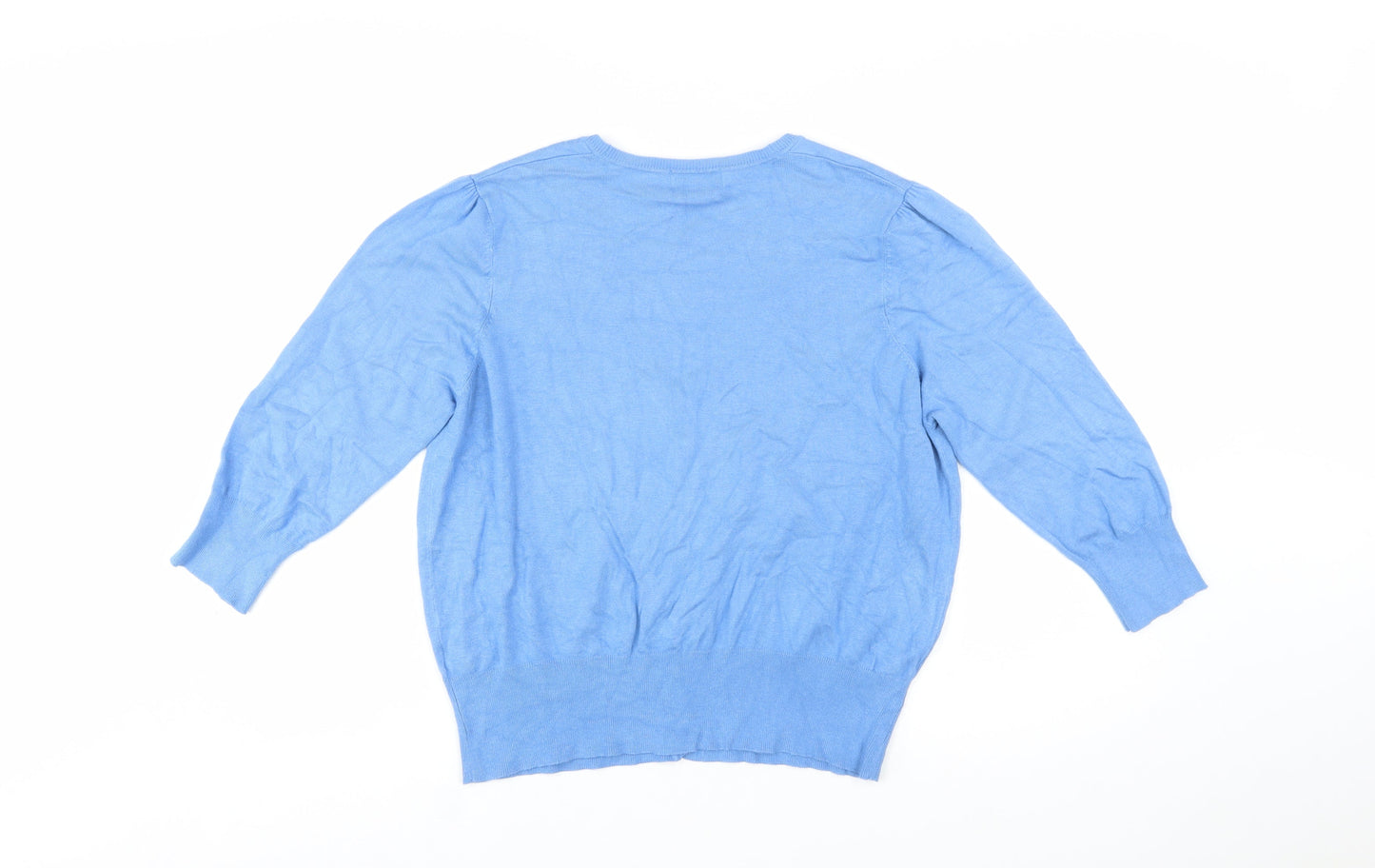 Marks and Spencer Women Blue Size 20 V-Neck Lightweight Cardigan