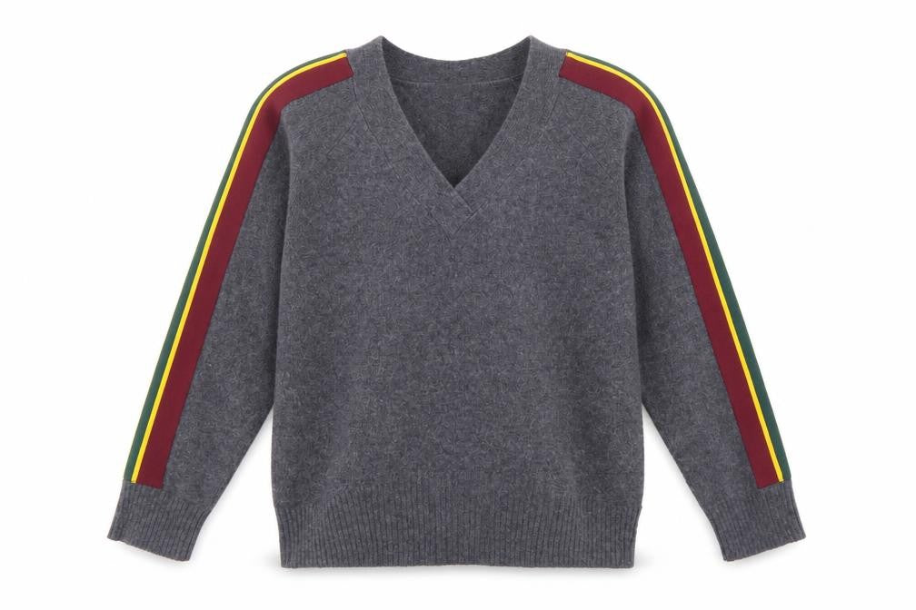 Sandro Women Grey Wool V-Neck Pullover Jumper Size L