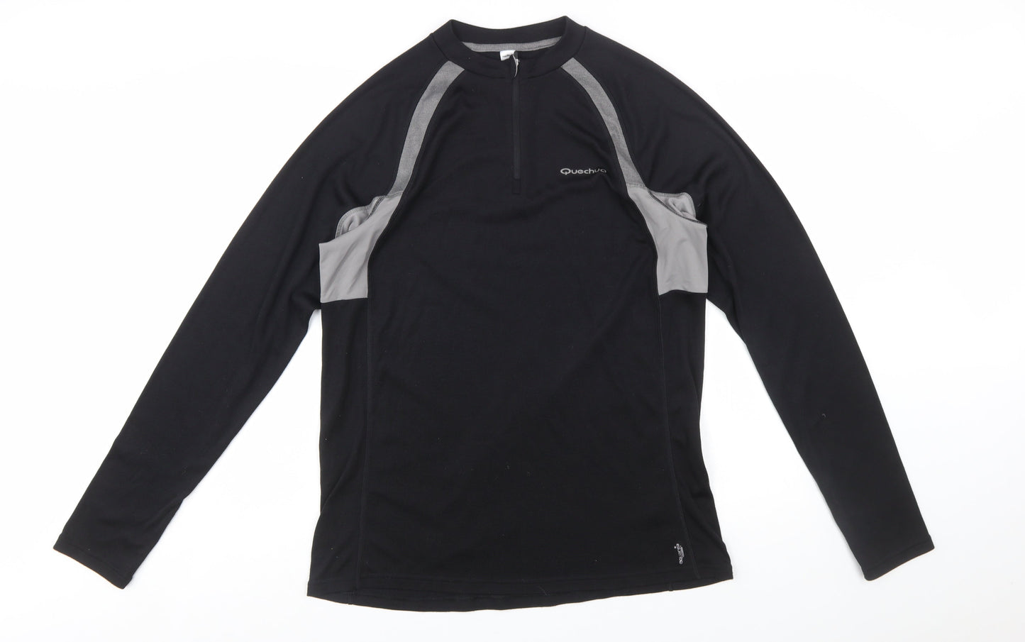 Quechua Men's Black 2XL Long Sleeve 1/4 Zip Hiking Top