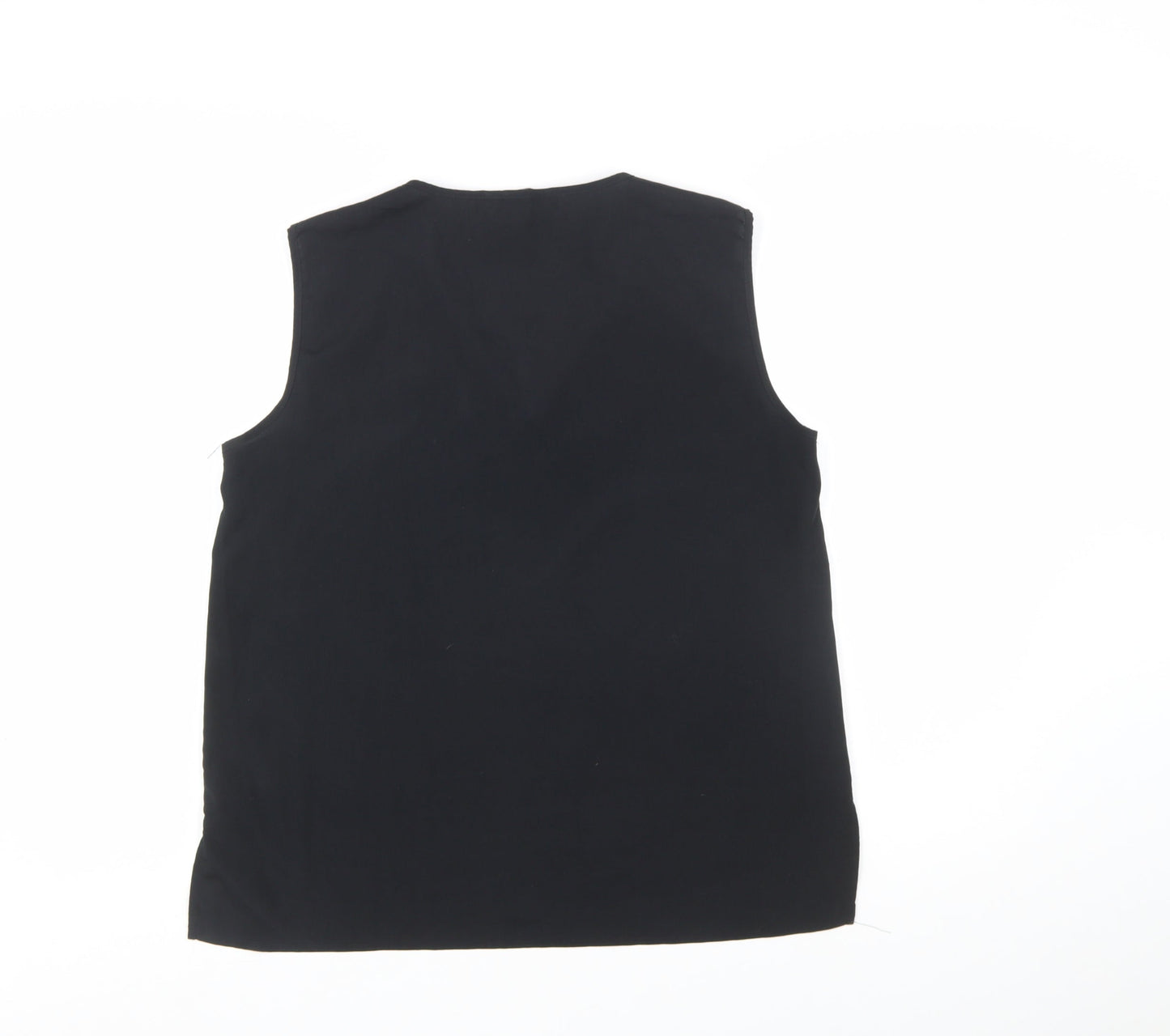 H&M Women's Black Sleeveless V-Neck Polyester Blouse Size 14