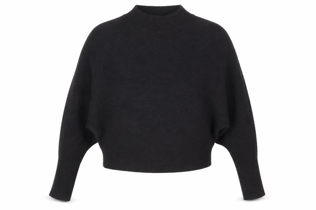 Zara Women Black Mock Neck Knit Pullover Jumper Size 12