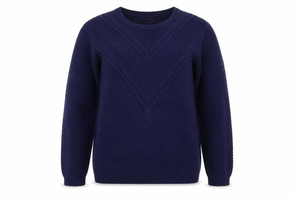 Damart Women's Blue L Chunky Knit Pullover Jumper