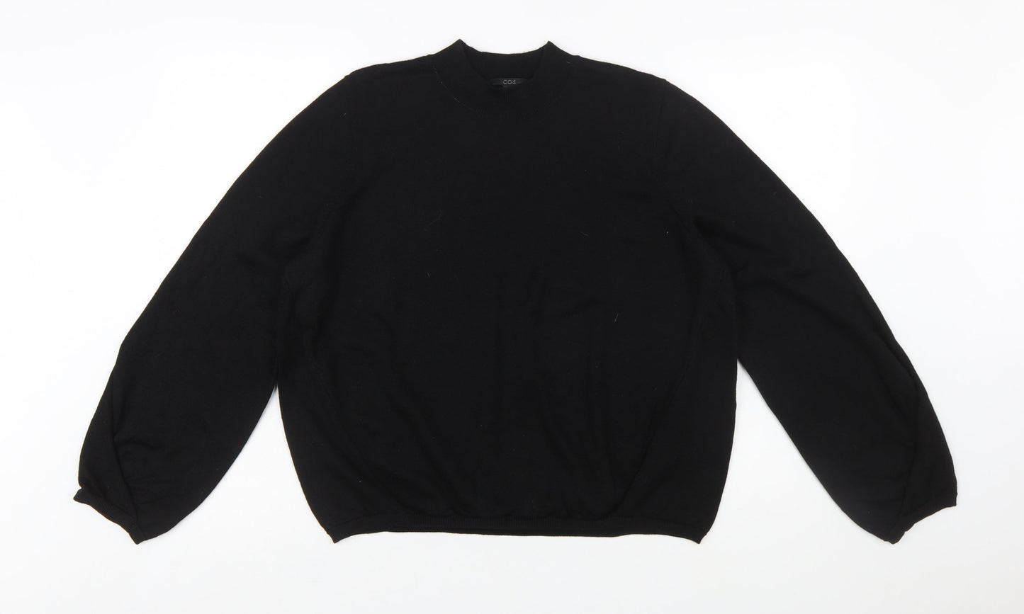 COS Womens Black Wool Crew Neck Long Sleeve Pullover Jumper L