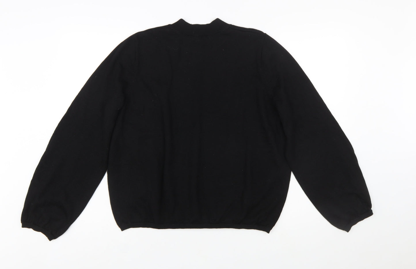 COS Womens Black Wool Crew Neck Long Sleeve Pullover Jumper L
