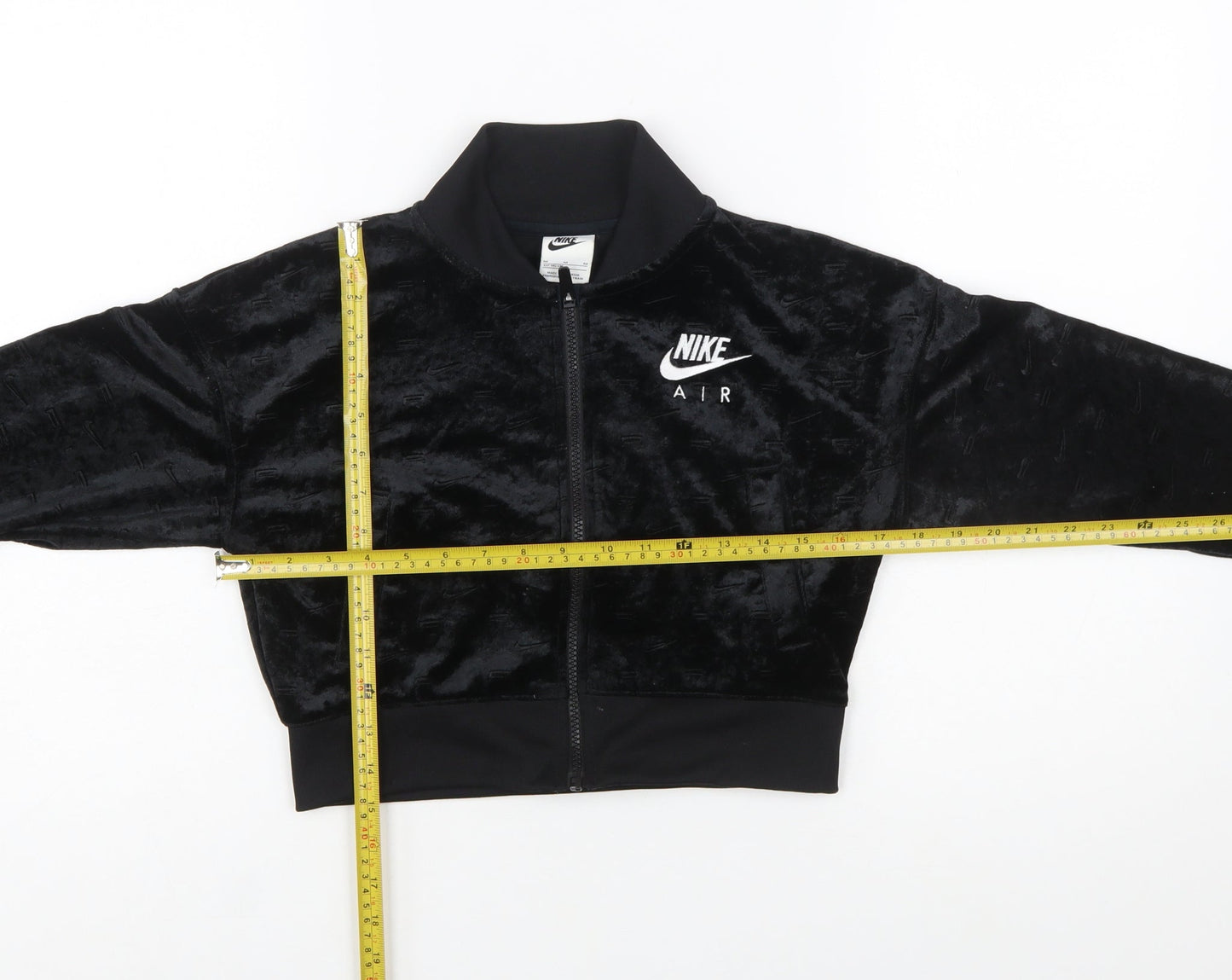 Nike Girls Black Velour Full Zip Sweatshirt Hoodie M 137-146cm