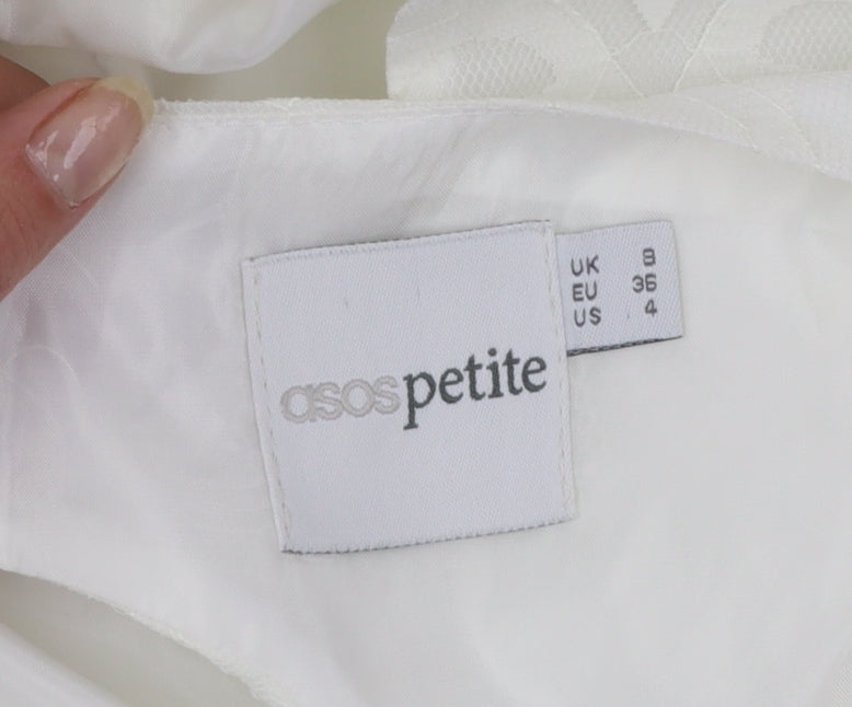 ASOS Petite Women’s White Size 8 Skater Dress Sleeveless Party