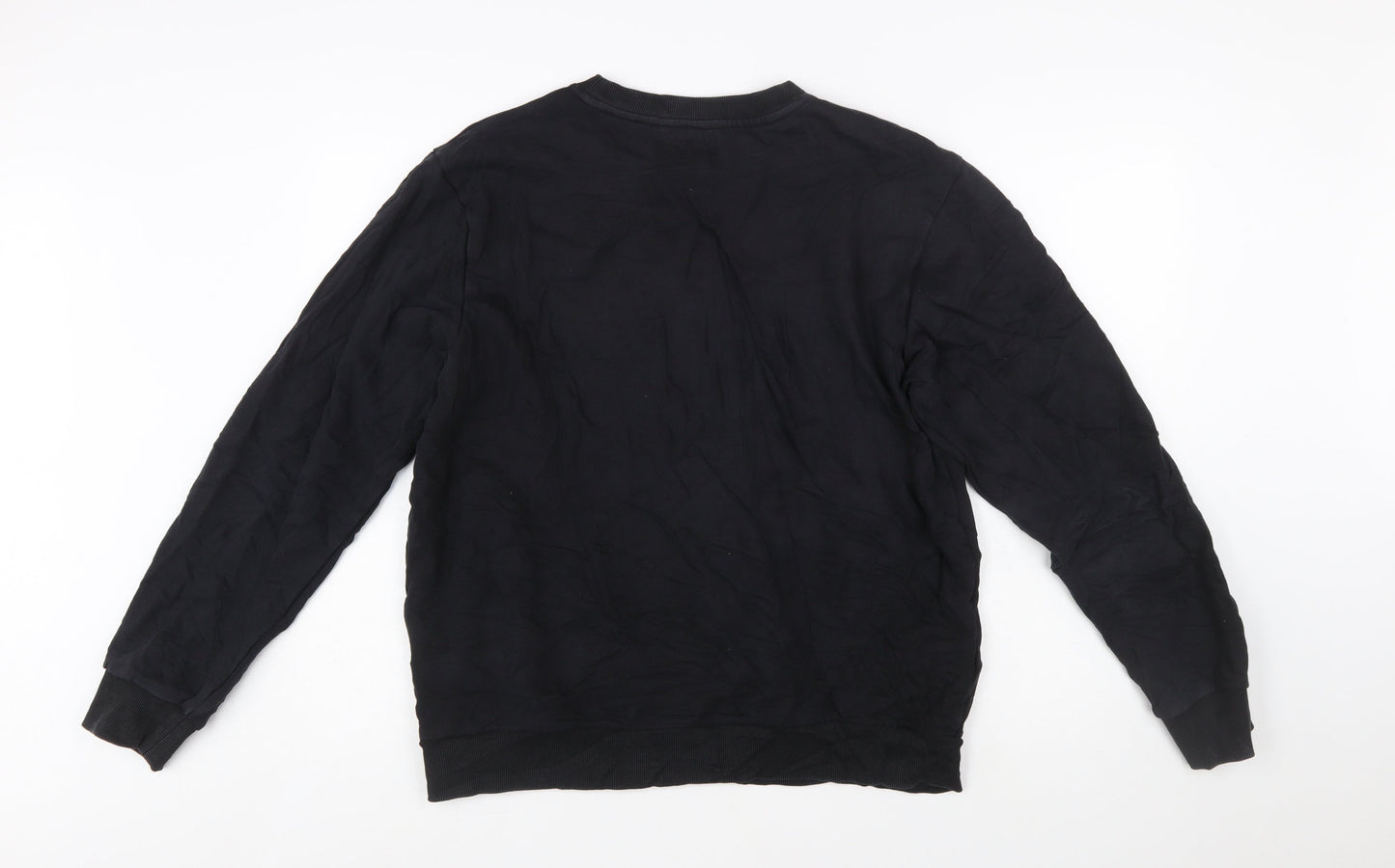 Evisu Men's Black XL Pullover Sweatshirt Crew Neck Graphic Logo Cotton