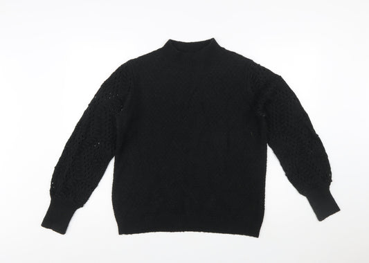 FatFace Men's Black Mock Neck Knit Pullover Jumper Size M