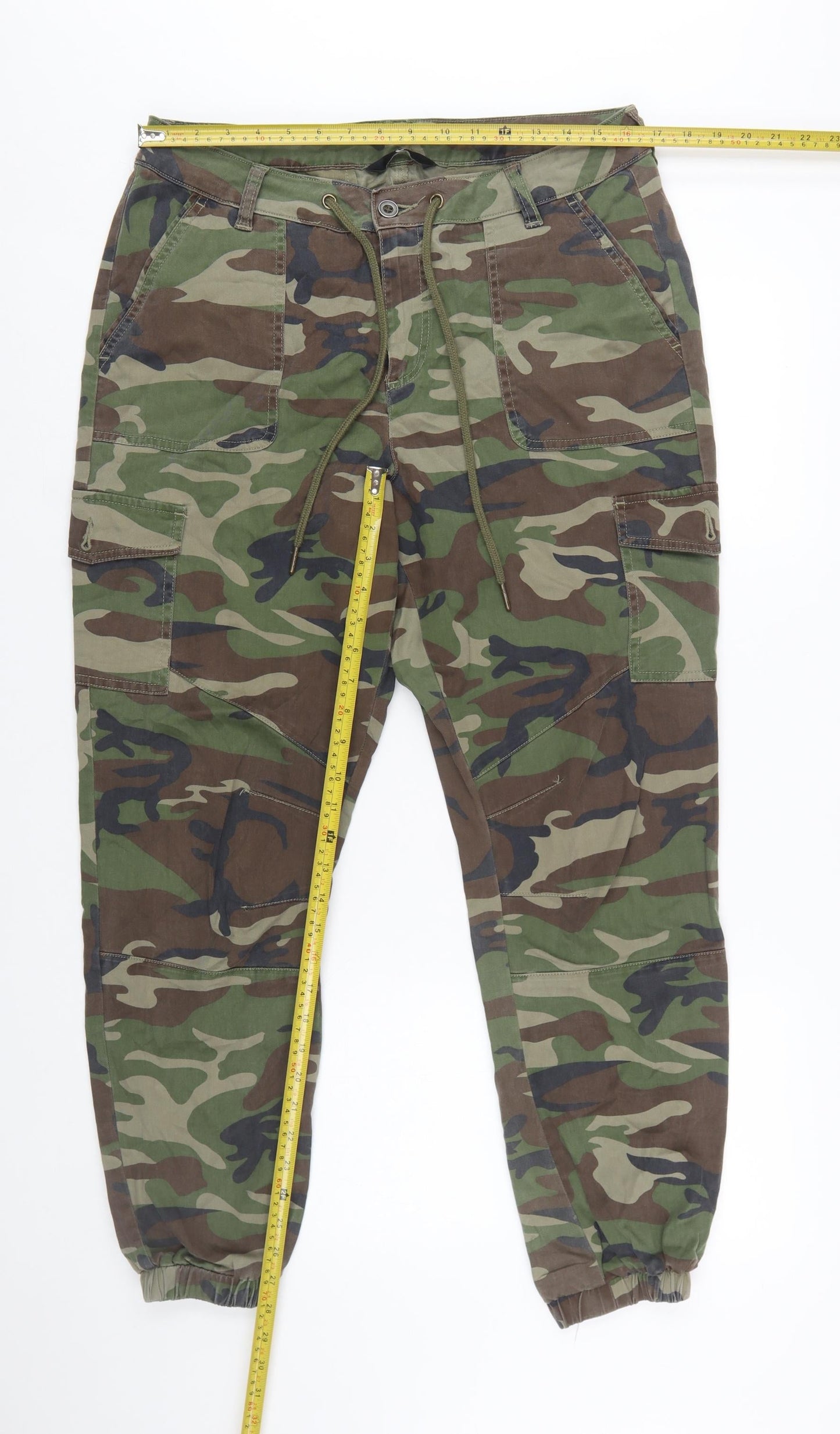 Very Womens Green Camouflage Cargo Trousers Size 14 Tall