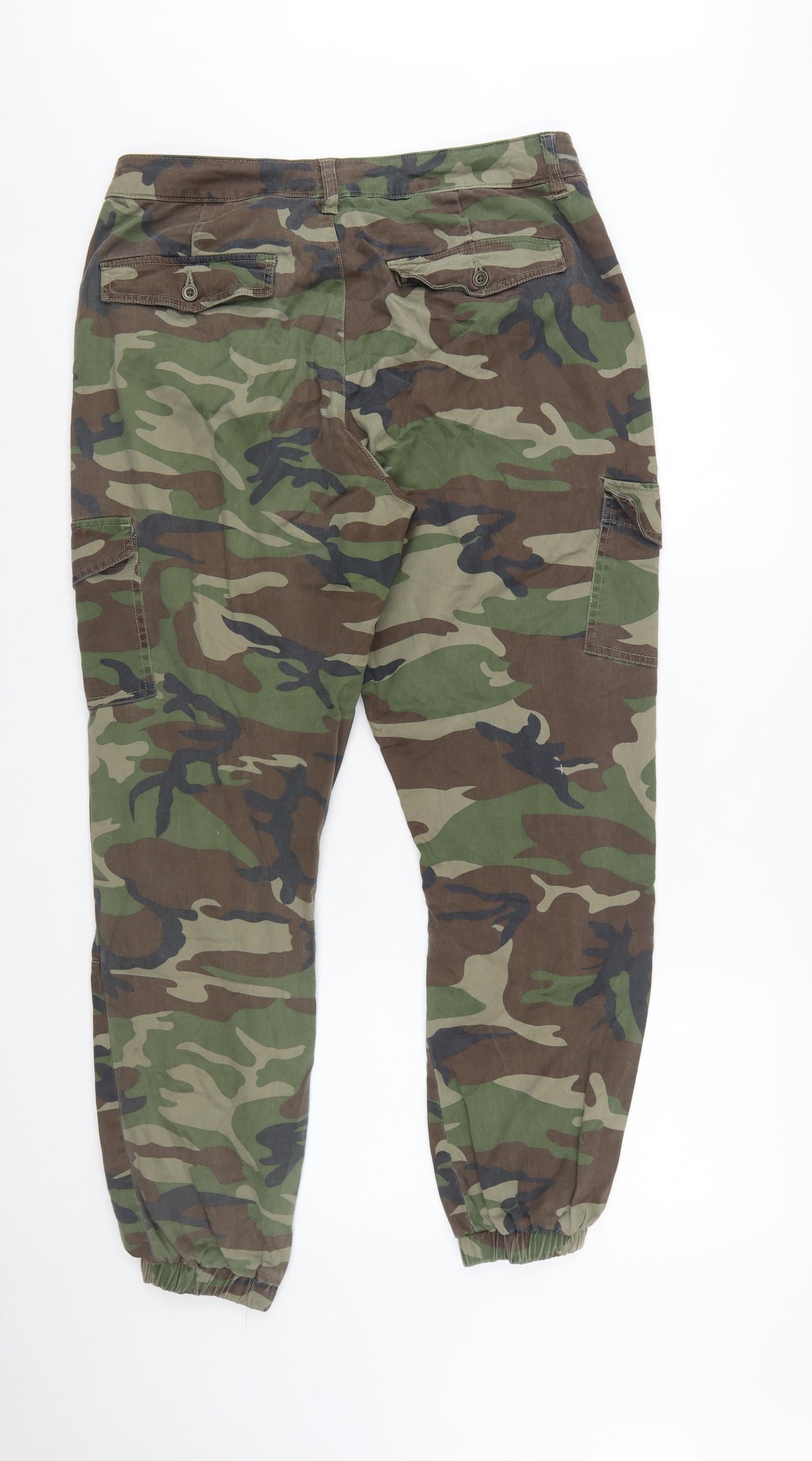 Very Womens Green Camouflage Cargo Trousers Size 14 Tall