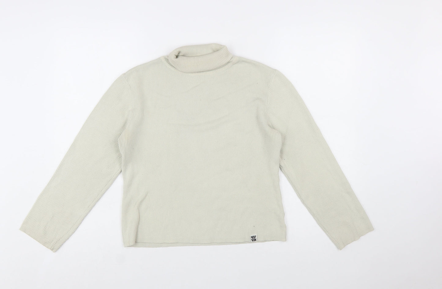 Lucy & Yak Women's Beige Roll Neck Jumper M Organic Cotton Blend