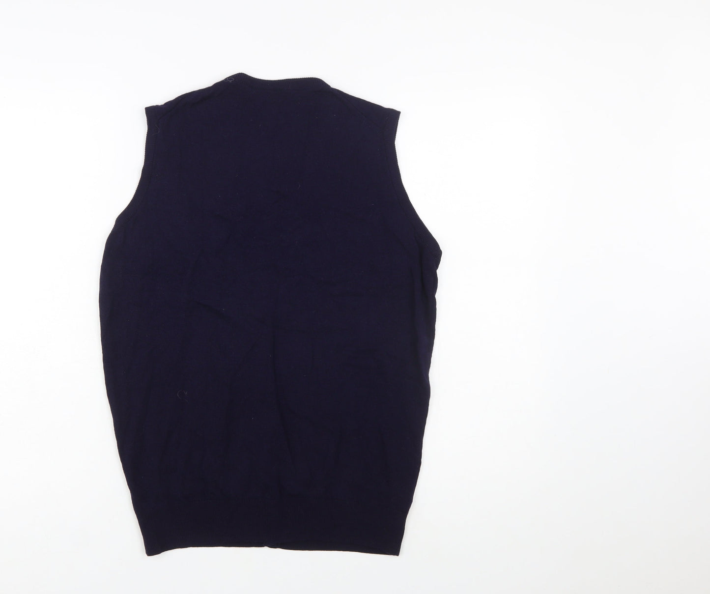 Marks and Spencer Women's Blue Lambswool Sleeveless Cardigan Size 14