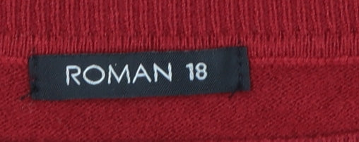 Roman Women Red Size 18 Jumper Dress Knit Long Sleeve