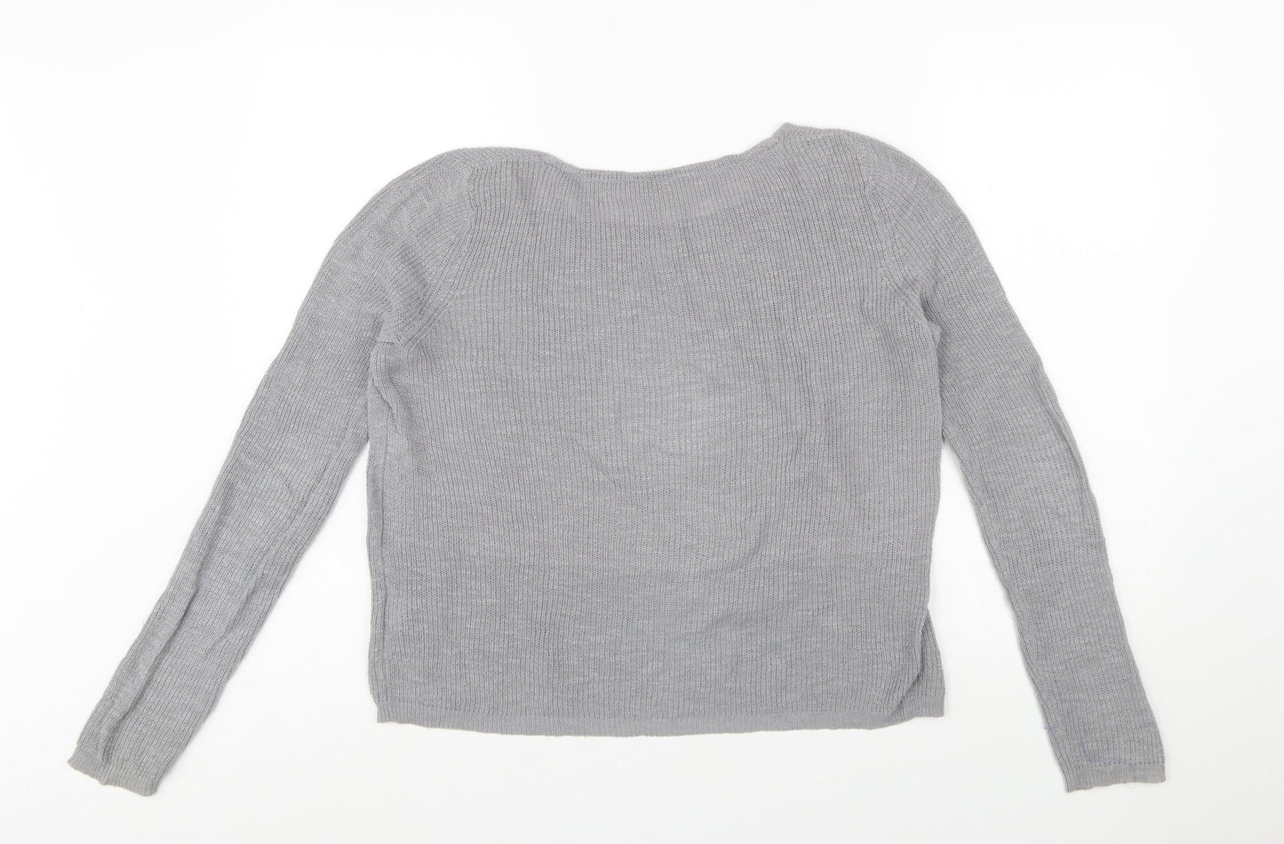 American Vintage Womens Grey Cotton Scoop Neck Jumper Size S
