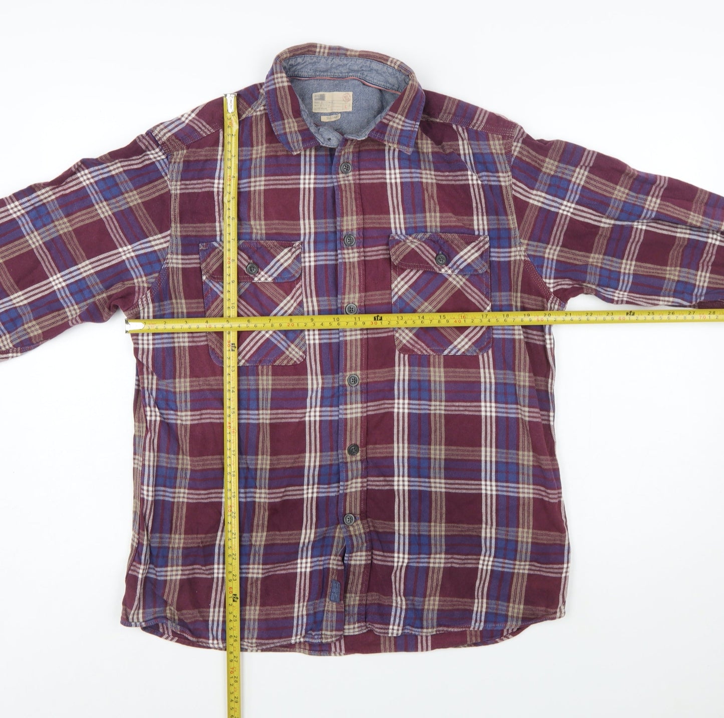 Marks and Spencer Mens Multicoloured Check Flannel Shirt L