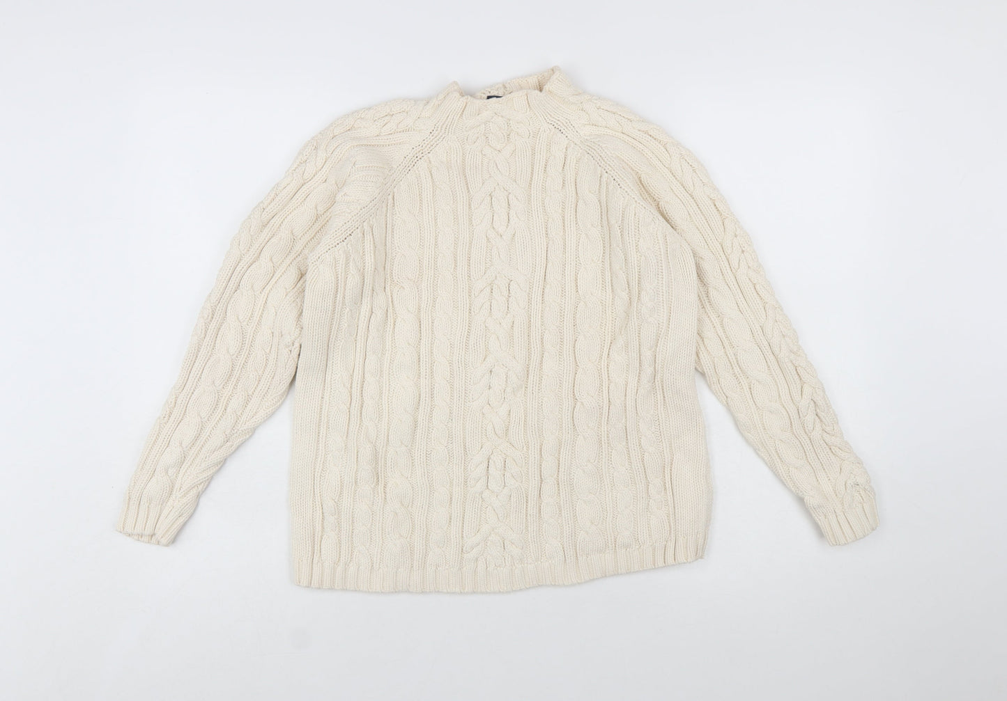 Debenhams Women’s Ivory Cable-Knit Cotton Jumper Size 12-14