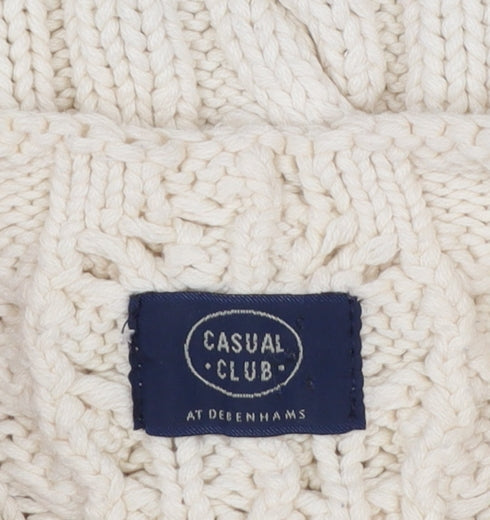 Debenhams Women’s Ivory Cable-Knit Cotton Jumper Size 12-14