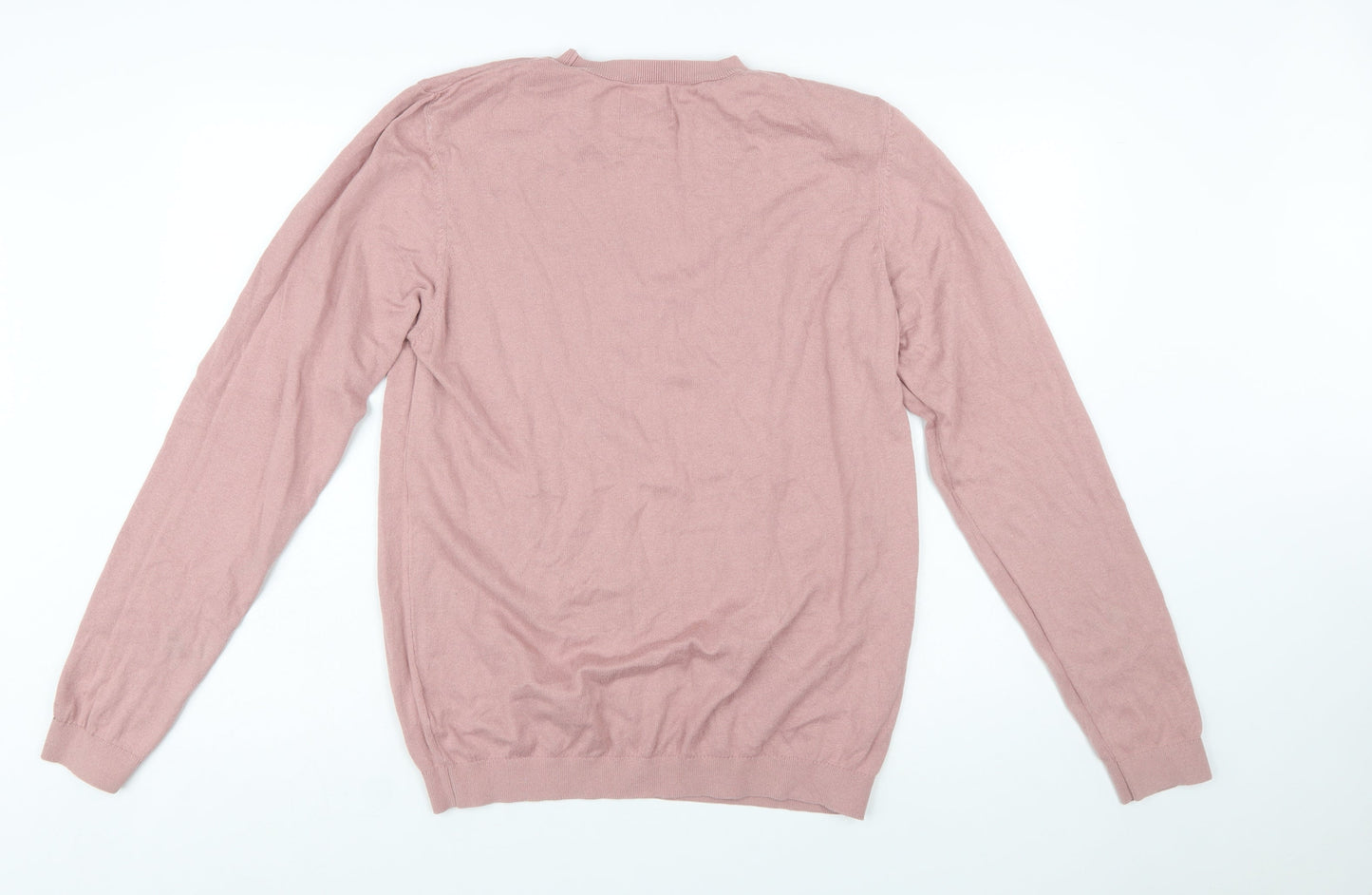 Topman Men's Pink Cotton Crew Neck Jumper Size L