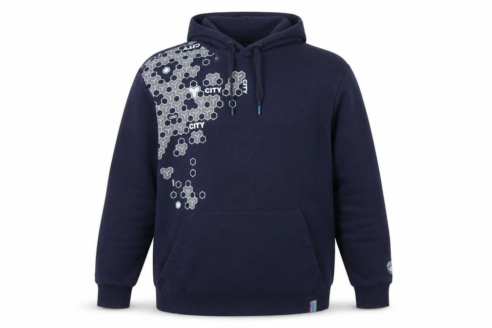 Manchester City Men's Navy 2XL Pullover Hoodie Cotton Blend Graphic