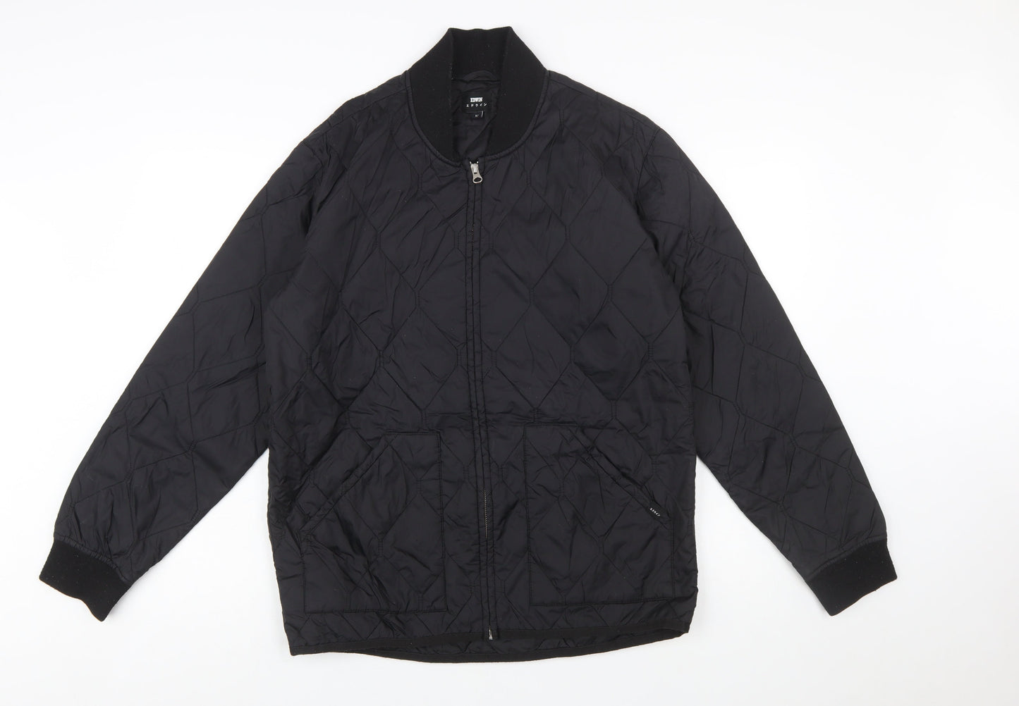 Edwin Men’s Black Quilted Nylon Zip Jacket Size M Casual