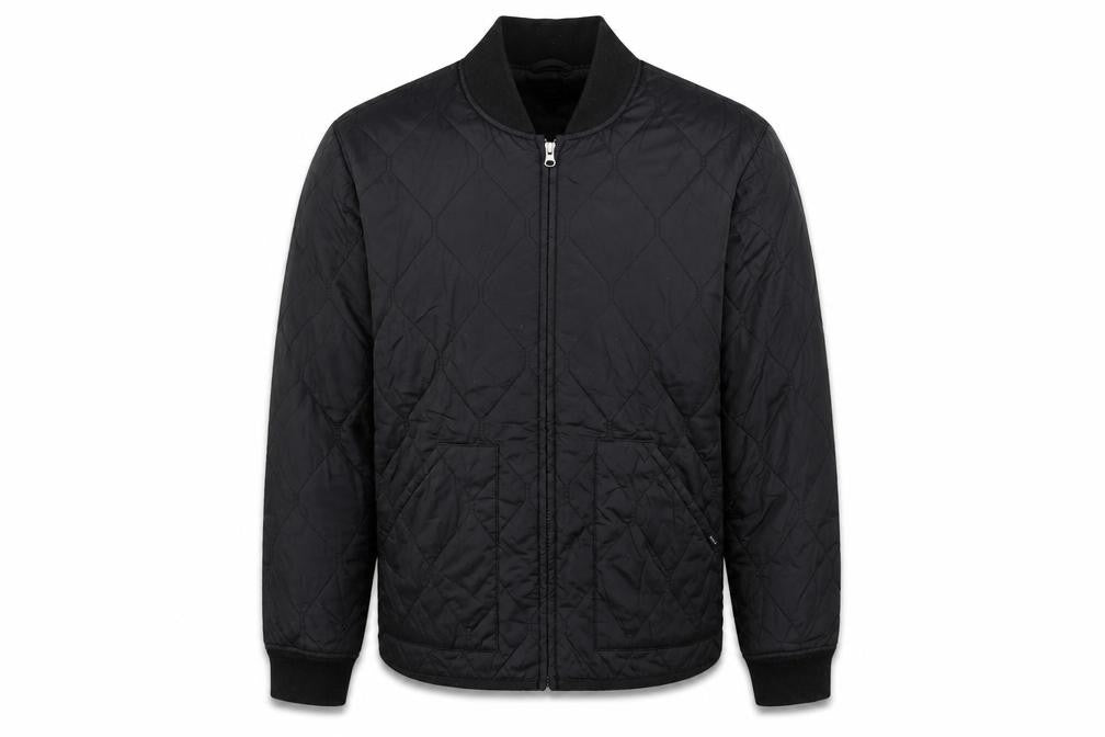 Edwin Men’s Black Quilted Nylon Zip Jacket Size M Casual