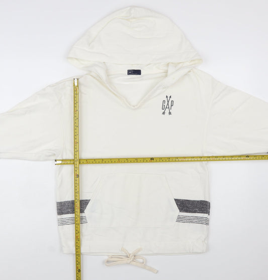 GAP Women’s Ivory Pullover Hoodie Medium Cotton Blend Casual