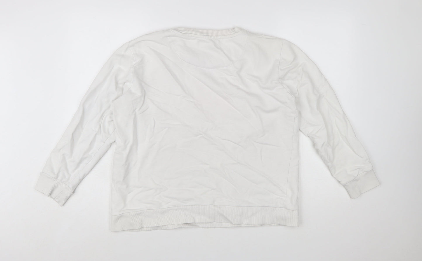 DKNY Jeans Womens White Sweatshirt Medium Crew Neck Pullover