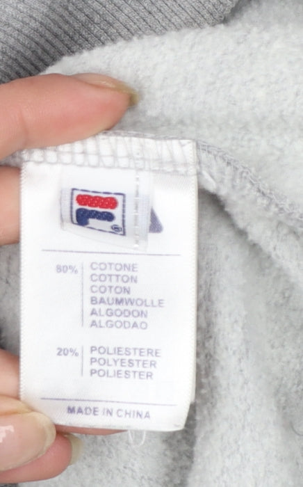 FILA Men's Grey 2XL Full Zip Fleece Hoodie with Logo