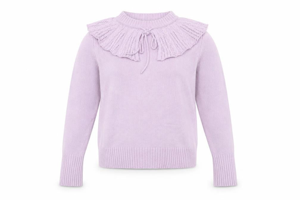 Oasis Women's Purple Ruffle High Neck Knit Jumper L