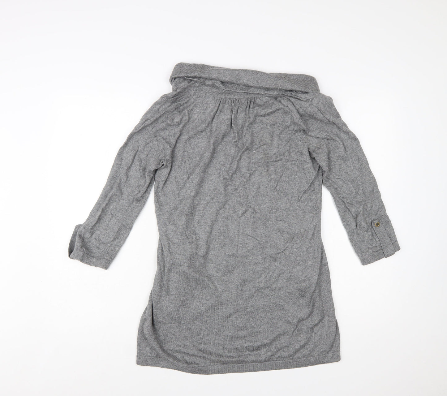 Wallis Women's Grey Cowl Neck Tunic Jumper Size 14