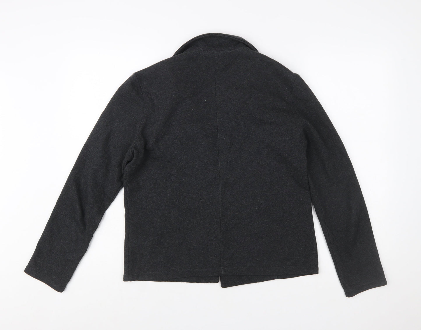 Hush Women Black Single-Breasted Blazer S/M Classic Wool Blend Jacket