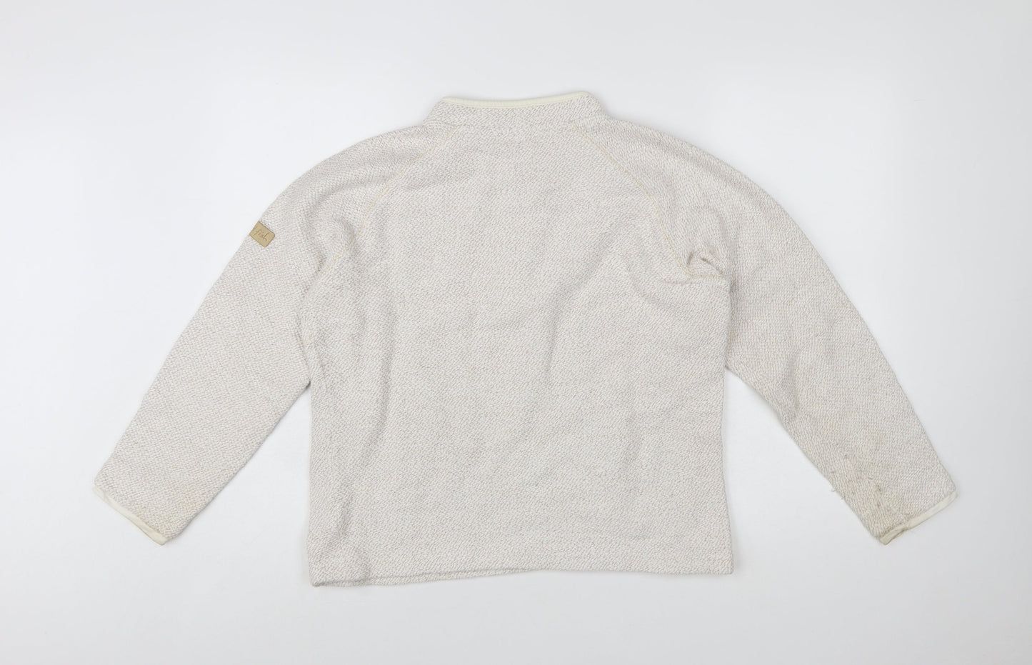 Weird Fish Women's Ivory 1/4 Zip Knit Sweatshirt Size L