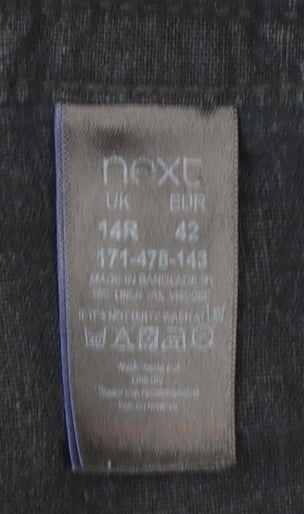 Next Women’s Black Linen Blend Straight Leg Trousers Size 14