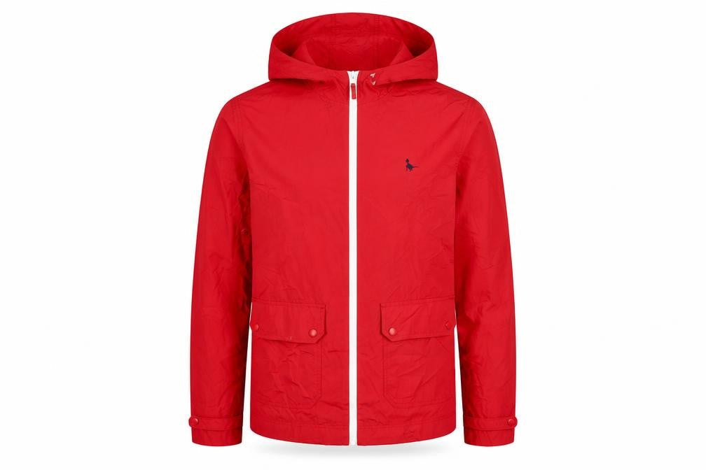 Jack Wills Men’s Red Hooded Windbreaker Jacket Size M Nylon Lightweight