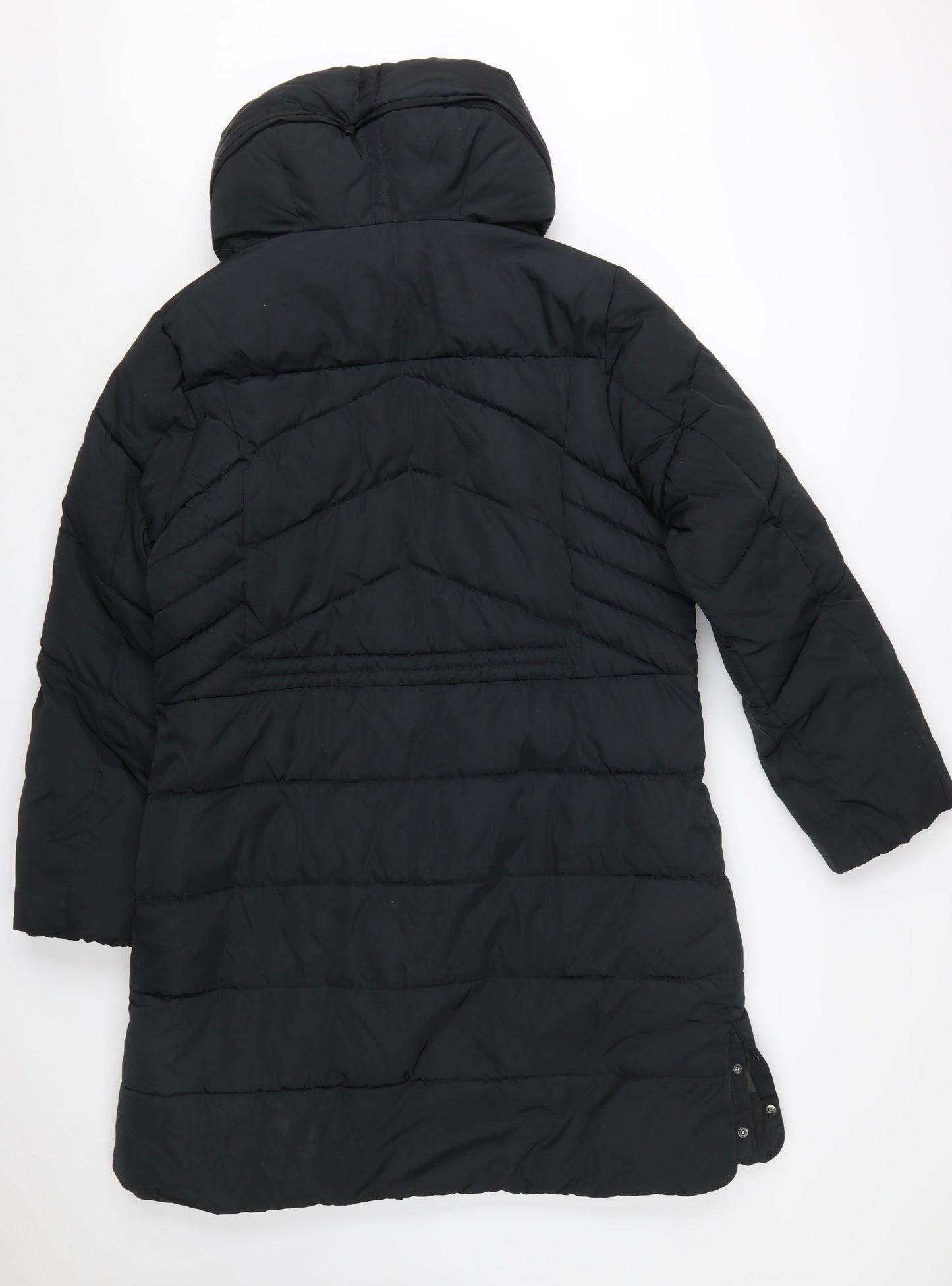 Next Women’s Black Long Puffer Coat Size 16 Hooded Winter Jacket