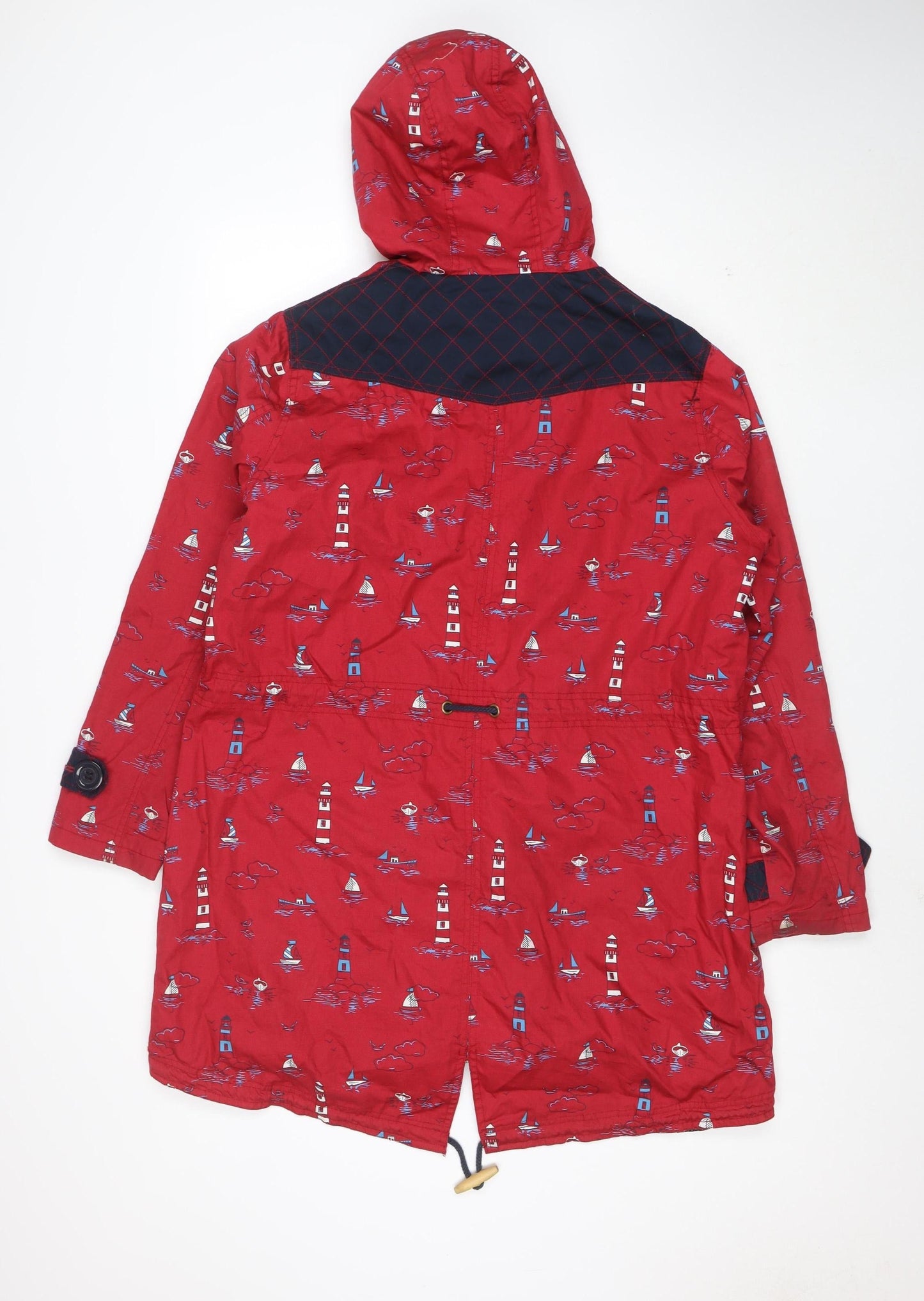 Joe Browns Women's Red Nautical Hooded Rain Coat UK 14