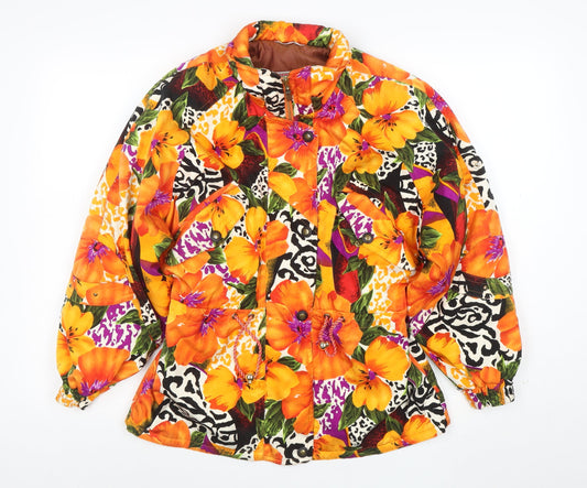 Versace Womens Multicoloured Floral Bomber Jacket Size M