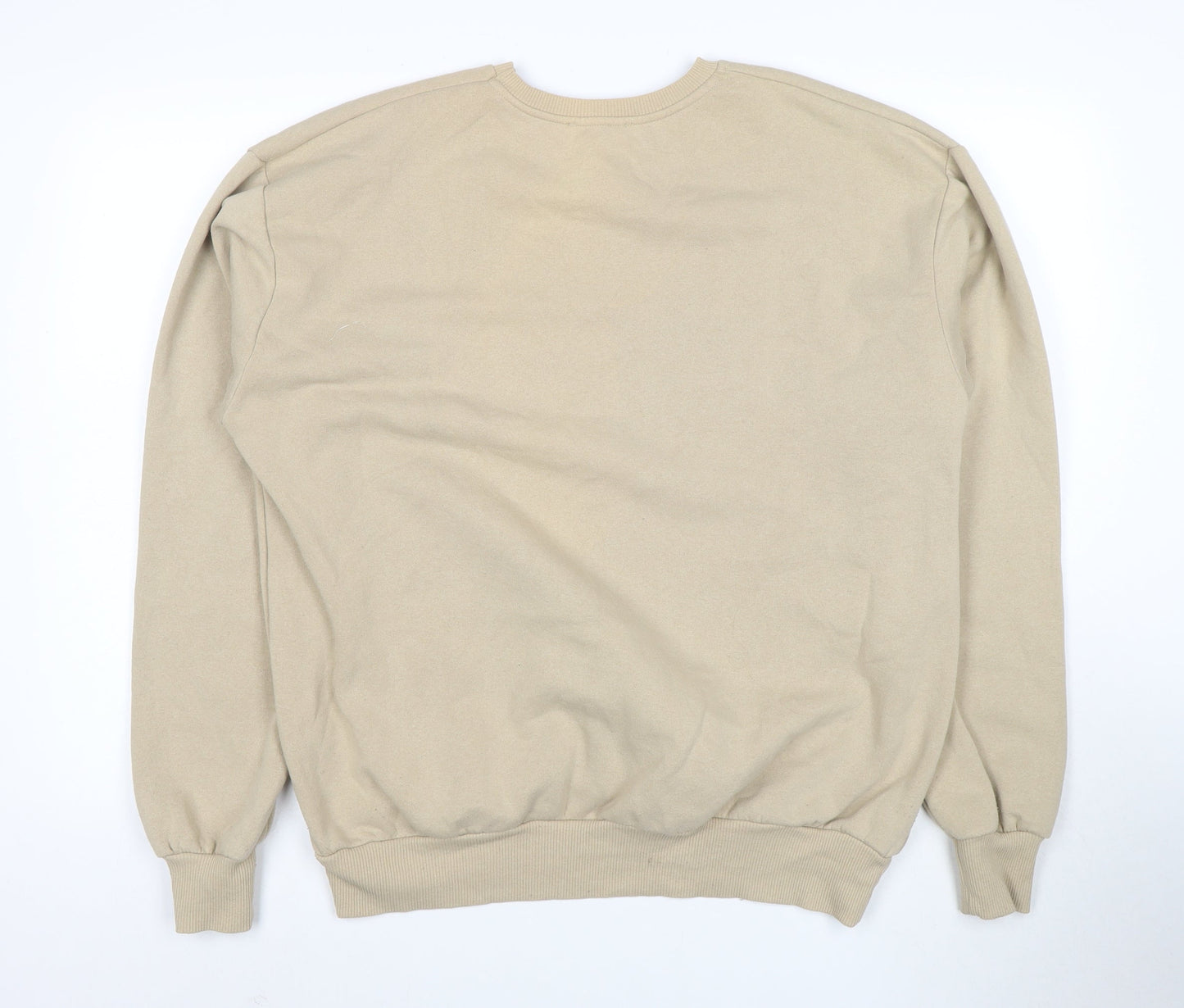 Stradivarius Women Beige Sweatshirt S Crew Neck Pullover Casual