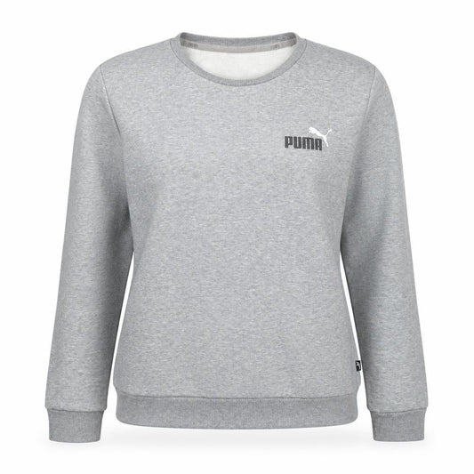 Puma Womens Grey XS Crew Neck Sweatshirt with Logo Print