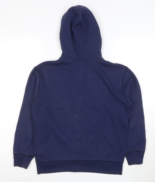 GAP Boys Navy Full Zip Hoodie 10-11 Years Fleece Lined Casual Sweatshirt