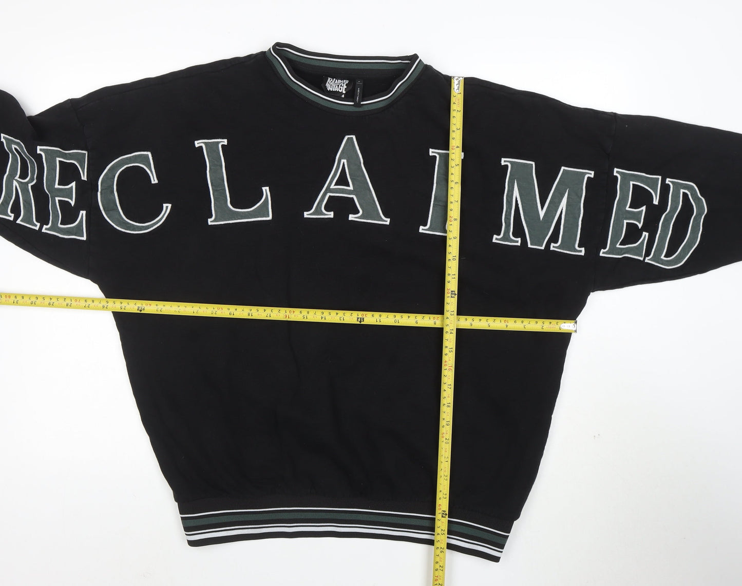 Reclaimed Vintage Women's Black Medium Pullover Sweatshirt